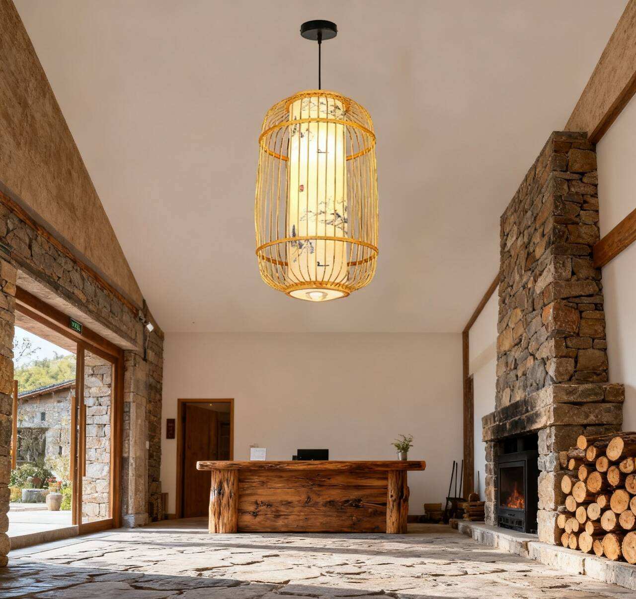 Modern Bamboo Pendant Light