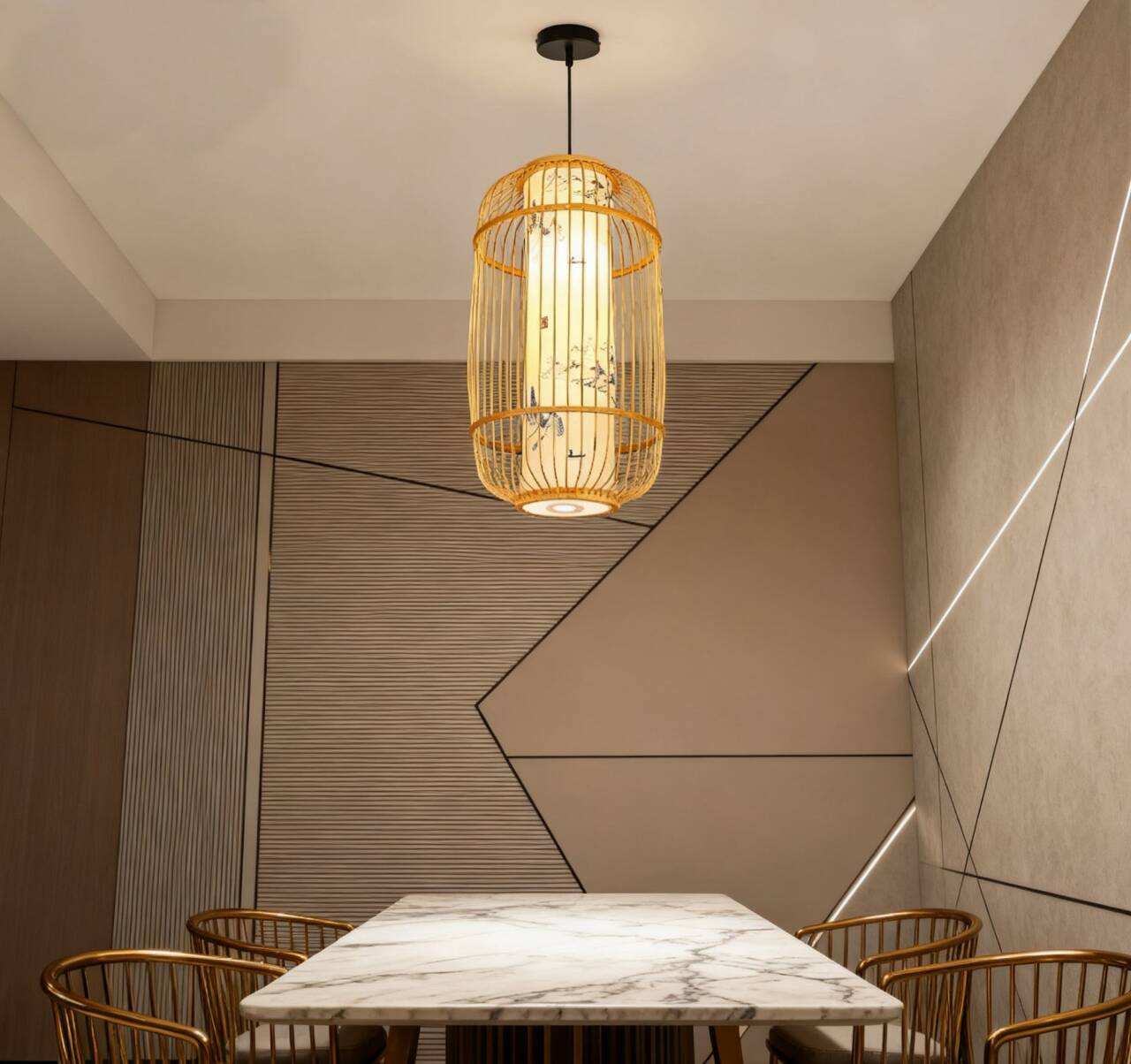 Modern Bamboo Pendant Light