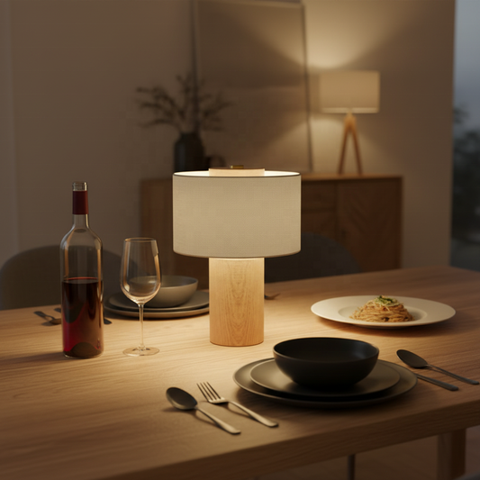 Wood Base LED Vintage Table Lamp
